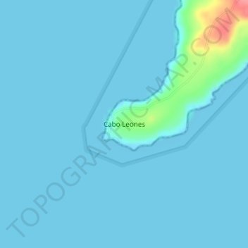 Mappa topografica Cabo Leones, altitudine, rilievo