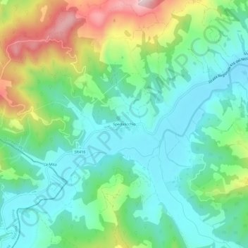 Mappa topografica Spedalicchio, altitudine, rilievo