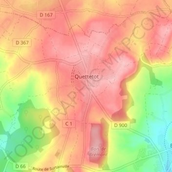 Mappa topografica La Pasquerie, altitudine, rilievo
