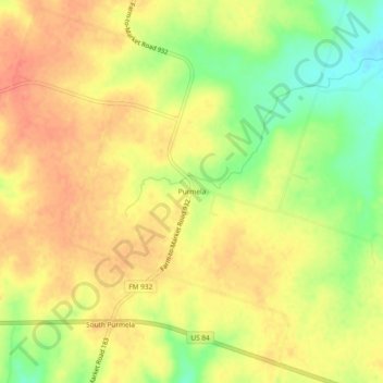 Mappa topografica Purmela, altitudine, rilievo