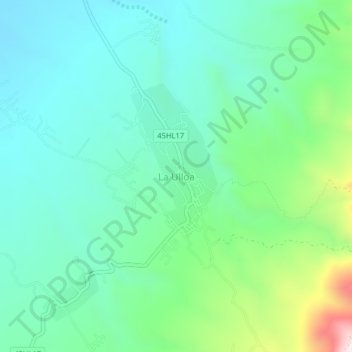 Mappa topografica La Ulloa, altitudine, rilievo