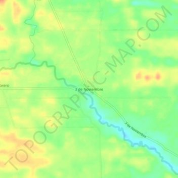 Mappa topografica 3 de Noviembre, altitudine, rilievo