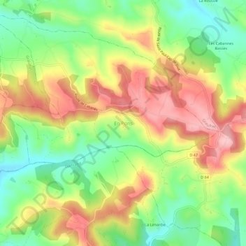 Mappa topografica En Pons, altitudine, rilievo