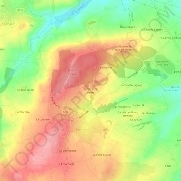 Mappa topografica Tertre de la Motte, altitudine, rilievo