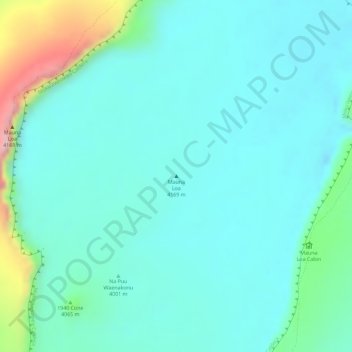 Mappa topografica Mauna Loa, altitudine, rilievo
