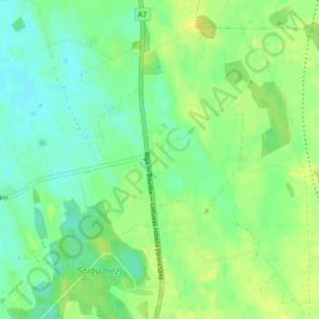 Mappa topografica Dāliņi, altitudine, rilievo