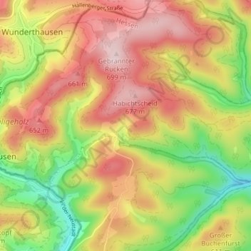 Mappa topografica Dachsloch, altitudine, rilievo