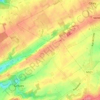 Mappa topografica Spase, altitudine, rilievo