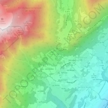 Mappa topografica Sous le Col, altitudine, rilievo