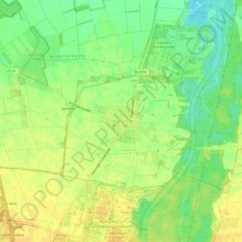 Mappa topografica Dietersheim, altitudine, rilievo