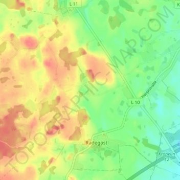 Mappa topografica Miekenhagen, altitudine, rilievo