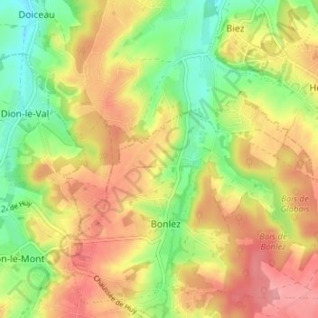 Mappa topografica Bas-Bonlez, altitudine, rilievo