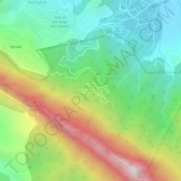 Mappa topografica Chipinque, altitudine, rilievo