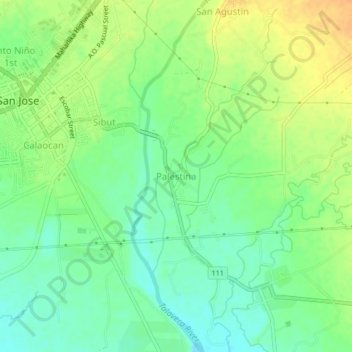 Mappa topografica Tumana, altitudine, rilievo