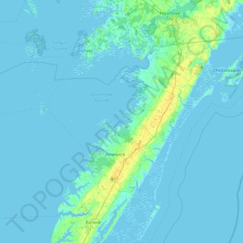Mappa topografica The Notch, altitudine, rilievo