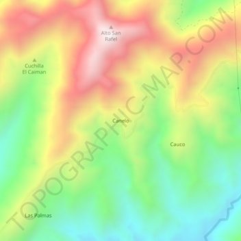 Mappa topografica Canelo, altitudine, rilievo