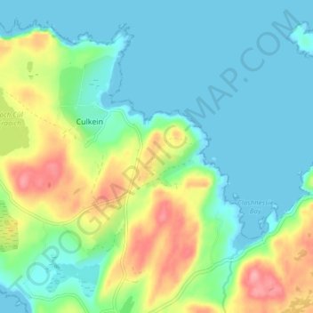 Mappa topografica Achnacarnin, altitudine, rilievo