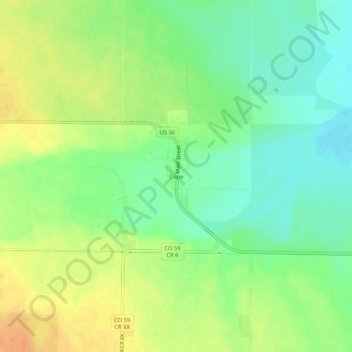 Mappa topografica Cope, altitudine, rilievo