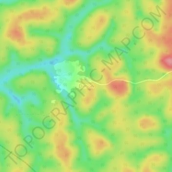 Mappa topografica Dimon, altitudine, rilievo