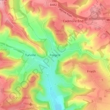Mappa topografica Fingest, altitudine, rilievo