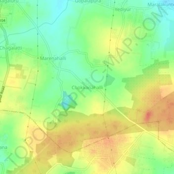 Mappa topografica Chokkanahalli, altitudine, rilievo
