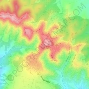 Mappa topografica Göbeklitepe, altitudine, rilievo