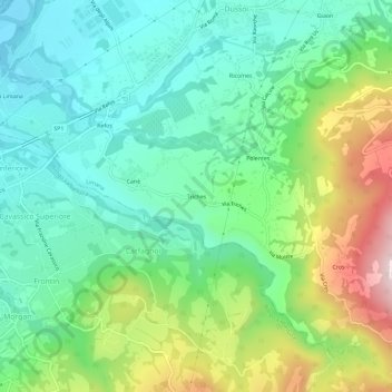 Mappa topografica Triches, altitudine, rilievo