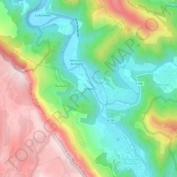 Mappa topografica Salièges, altitudine, rilievo