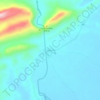 Mappa topografica Fraguita, altitudine, rilievo