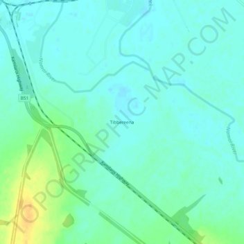 Mappa topografica Tibbereena, altitudine, rilievo