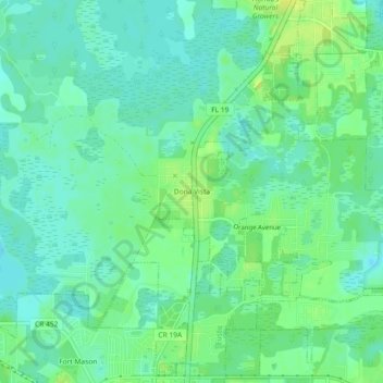 Mappa topografica Dona Vista, altitudine, rilievo