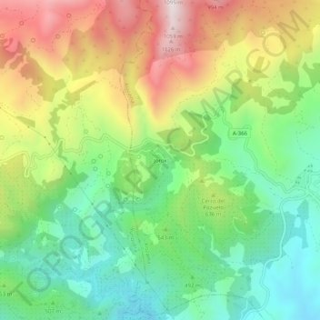 Mappa topografica Jorox, altitudine, rilievo