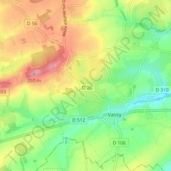 Mappa topografica La Croix Verte, altitudine, rilievo