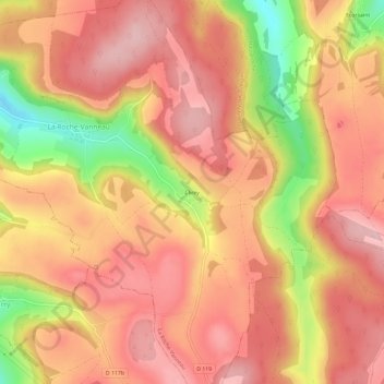 Mappa topografica Clirey, altitudine, rilievo