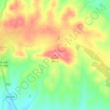 Mappa topografica Serra, altitudine, rilievo