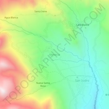 Mappa topografica Venecia, altitudine, rilievo