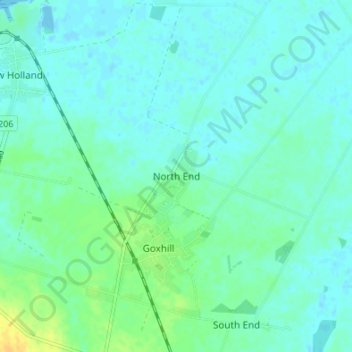 Mappa topografica North End, altitudine, rilievo