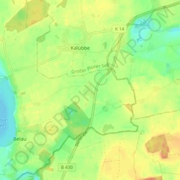 Mappa topografica Vierhusen, altitudine, rilievo