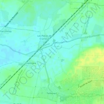 Mappa topografica La Prairie de Confolans, altitudine, rilievo