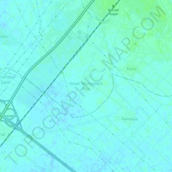 Mappa topografica Hisali Muhiuddin Pur, altitudine, rilievo
