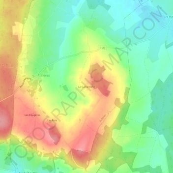 Mappa topografica La Gaillarderie, altitudine, rilievo