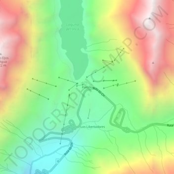 Mappa topografica Portillo, altitudine, rilievo