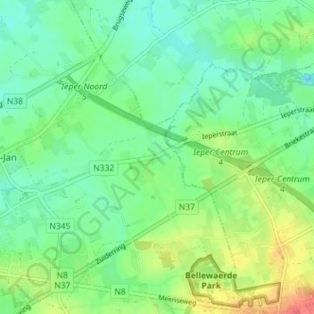 Mappa topografica Verlorenhoek, altitudine, rilievo