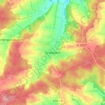 Mappa topografica Griesbach, altitudine, rilievo