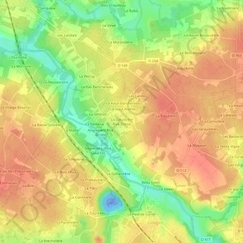 Mappa topografica La Galussière Rive Droite, altitudine, rilievo
