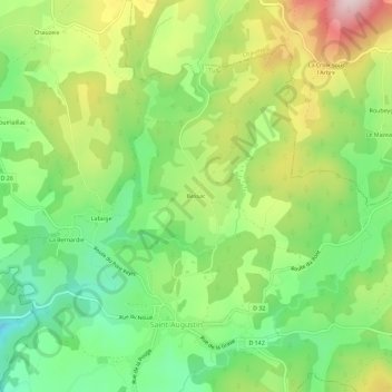 Mappa topografica Bessac, altitudine, rilievo