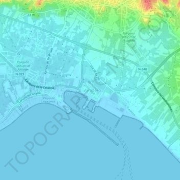 Mappa topografica El Varadero, altitudine, rilievo