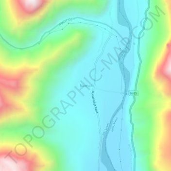 Mappa topografica Nomal, altitudine, rilievo