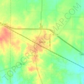 Mappa topografica Electra, altitudine, rilievo