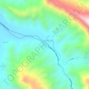 Mappa topografica Nawagai, altitudine, rilievo